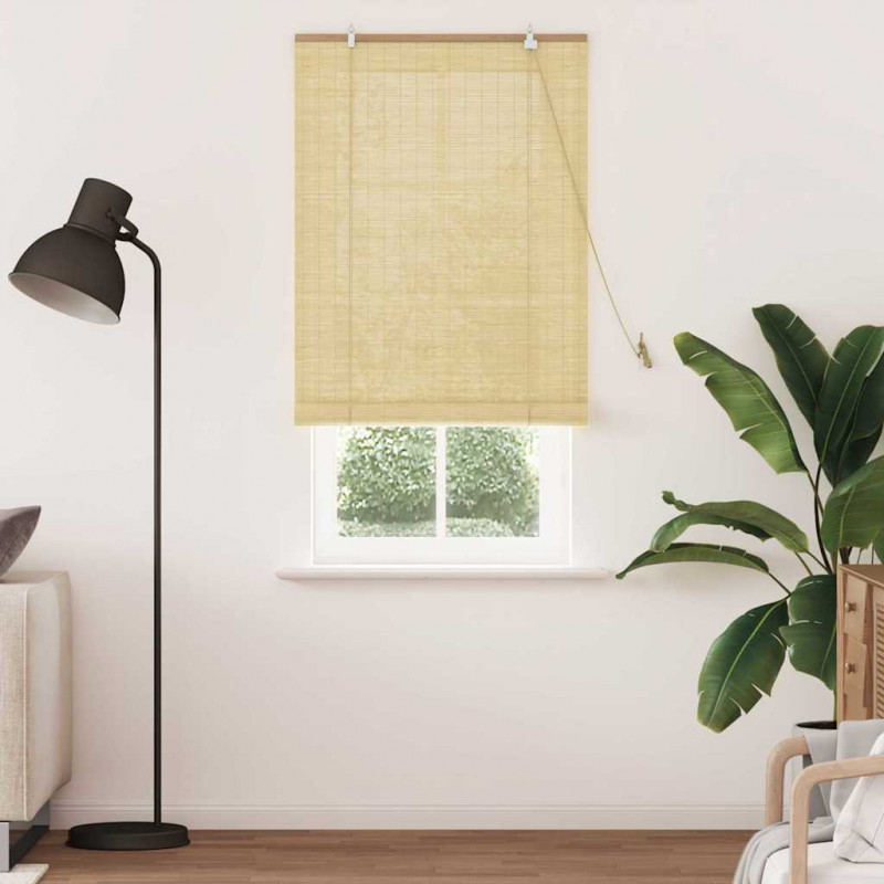 Roleta z zasłonami natura 80 x 220 cm Bambus