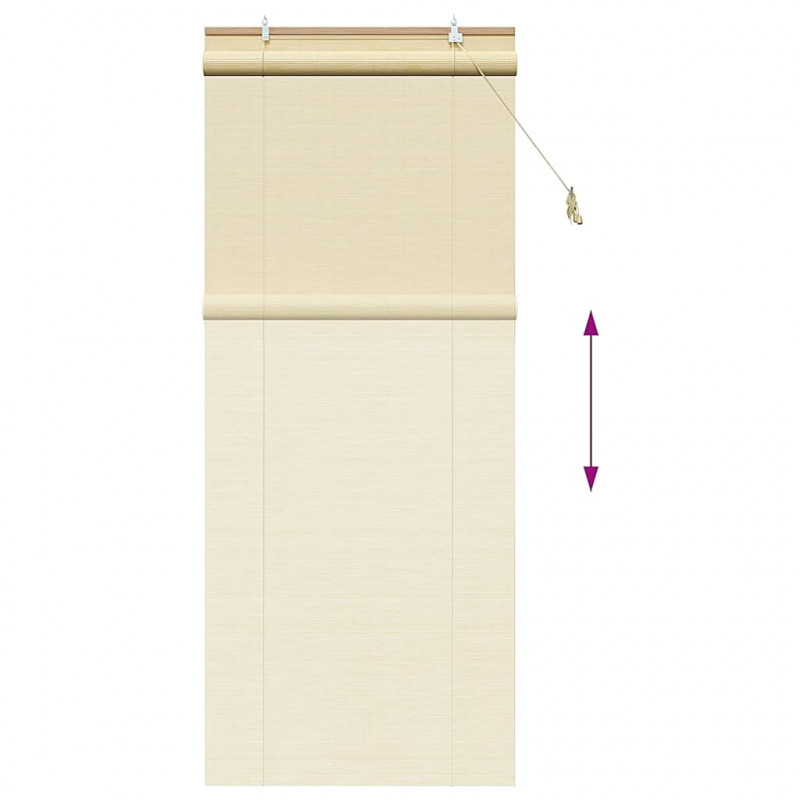 Roleta z zasłonami natura 80 x 220 cm Bambus