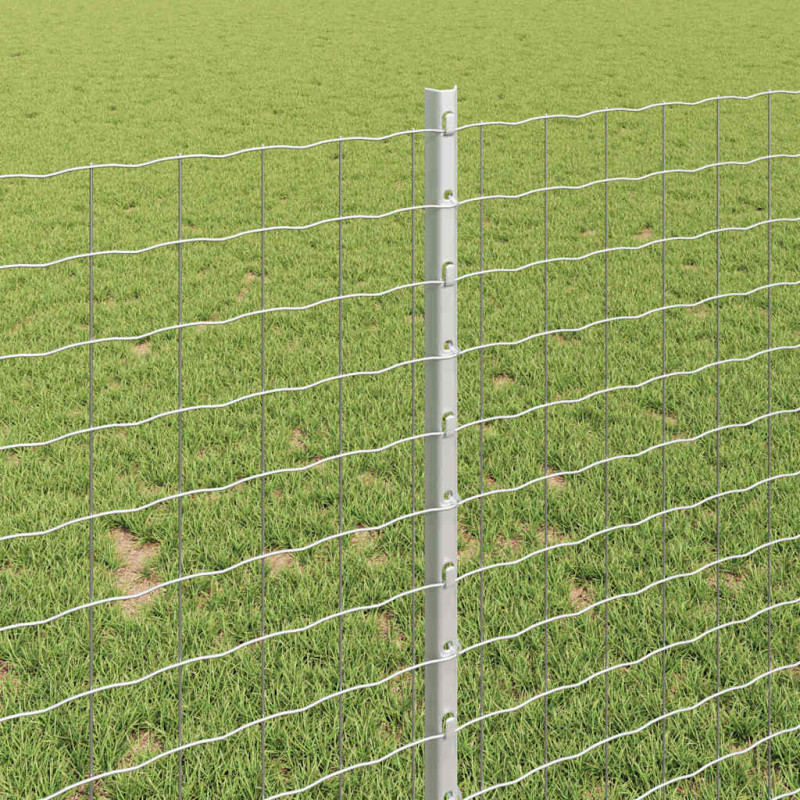 Słupek ogrodzeniowy. 11 pcs Srebrny 100 cm Stal
