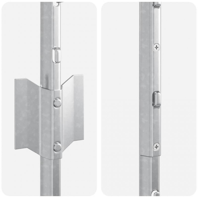 Słupek ogrodzeniowy. 11 pcs Srebrny 100 cm Stal