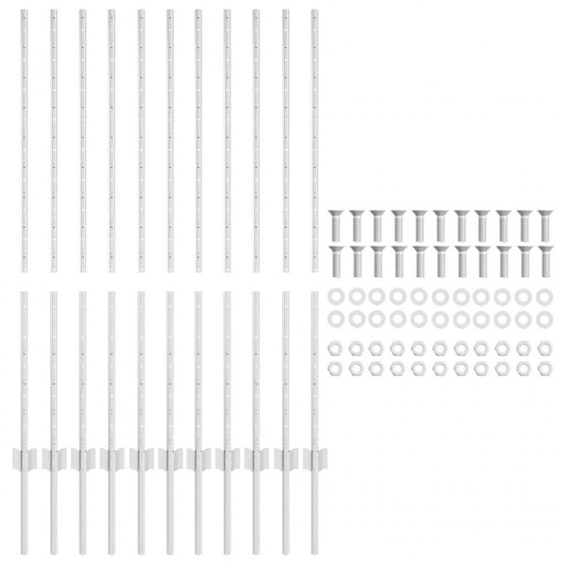 Słupek ogrodzeniowy. 11 pcs Srebrny 120 cm Stal