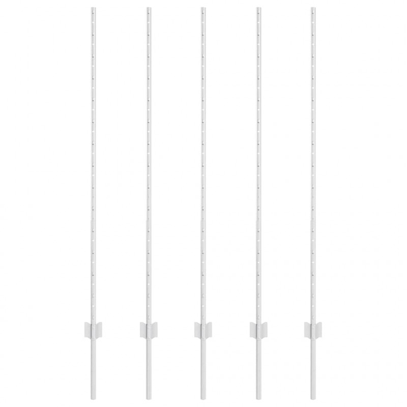 Słupek ogrodzeniowy. 5 pcs Srebrny 140 cm Stal