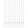 Słupek ogrodzeniowy. 11 pcs Srebrny 140 cm Stal