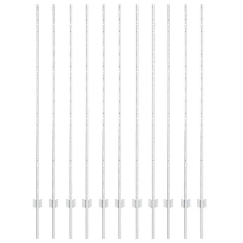 Słupek ogrodzeniowy. 11 pcs Srebrny 150 cm Stal