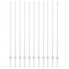 Słupek ogrodzeniowy. 11 pcs Srebrny 150 cm Stal