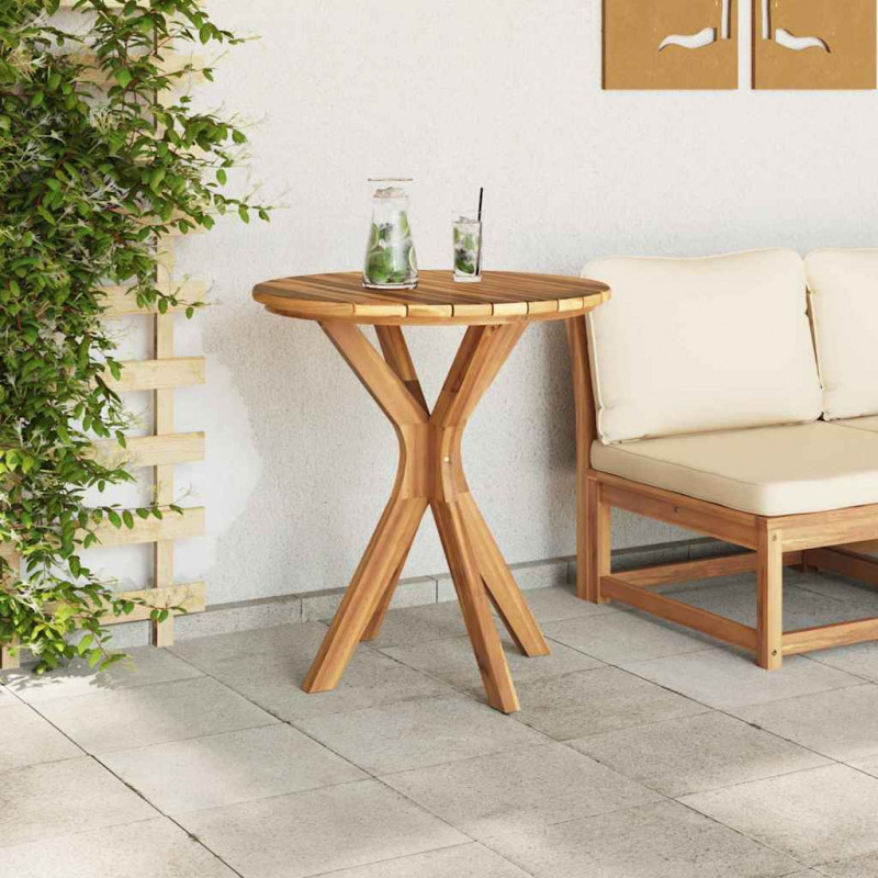 Stolik boczny Brązowy 70 x 70 x 75 cm Lite drewno teakowe
