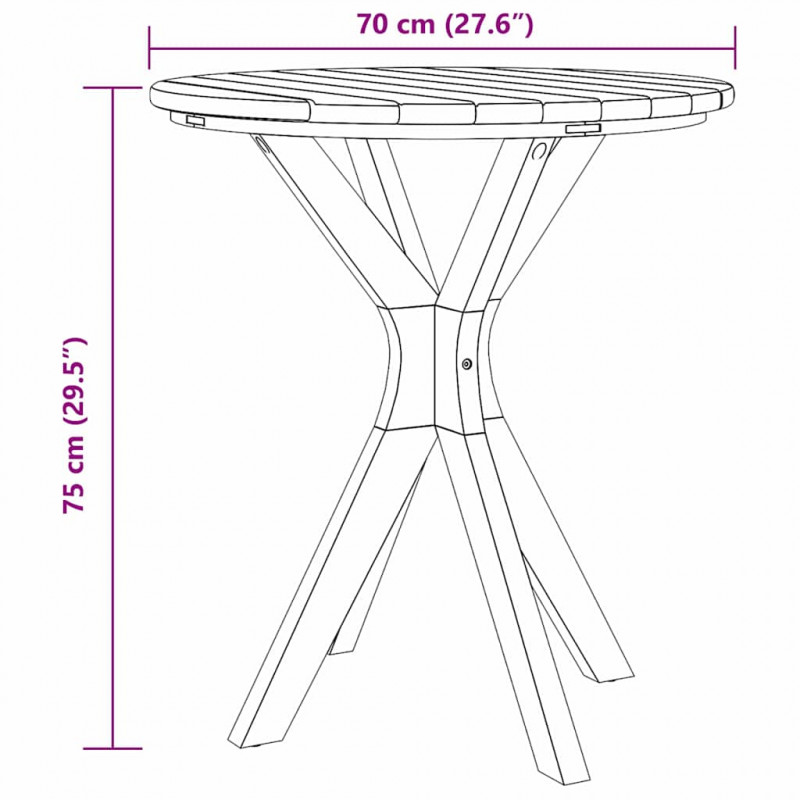 Stolik boczny Brązowy 70 x 70 x 75 cm Lite drewno teakowe