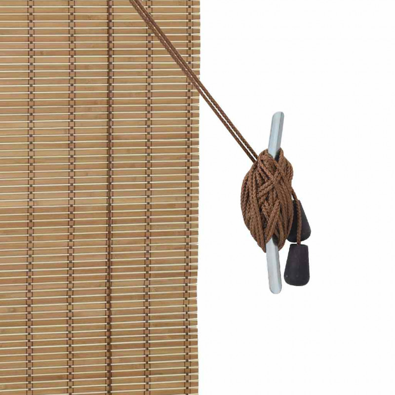 Roleta z zasłonami natura 90 x 220 cm Bambus