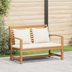ławka Brązowy i Kremowy 110 x 66 x 76 cm Lite drewno teakowe