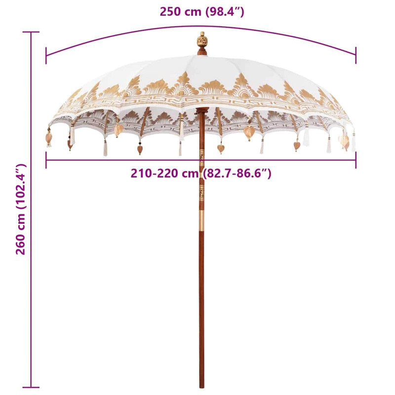 Baliński Parasol Kremowy 215 x 215 x 260 cm