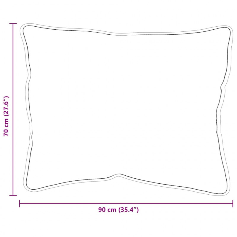 Poduszka z poduszką 2 pcs Biały 61 x 41 x 20 cm Poliester