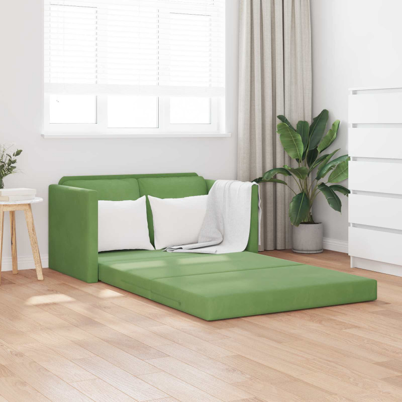 Sofa Bed Jasnozielony 204 x 122 x 60 cm Aksamit
