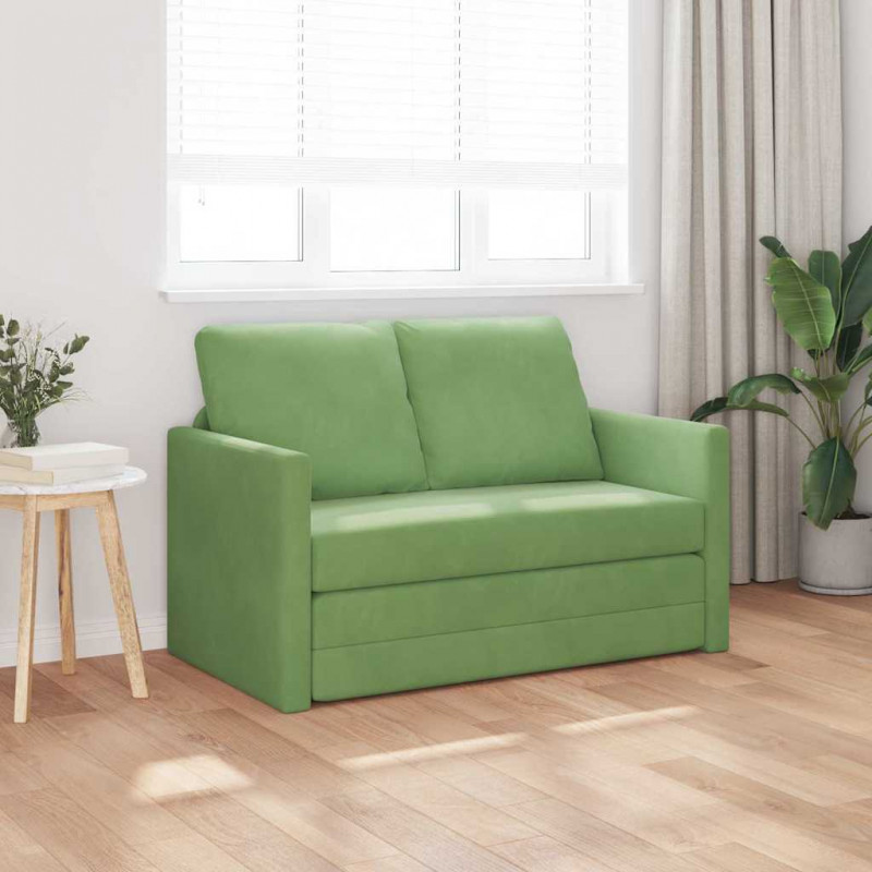 Sofa Bed Jasnozielony 204 x 122 x 60 cm Aksamit