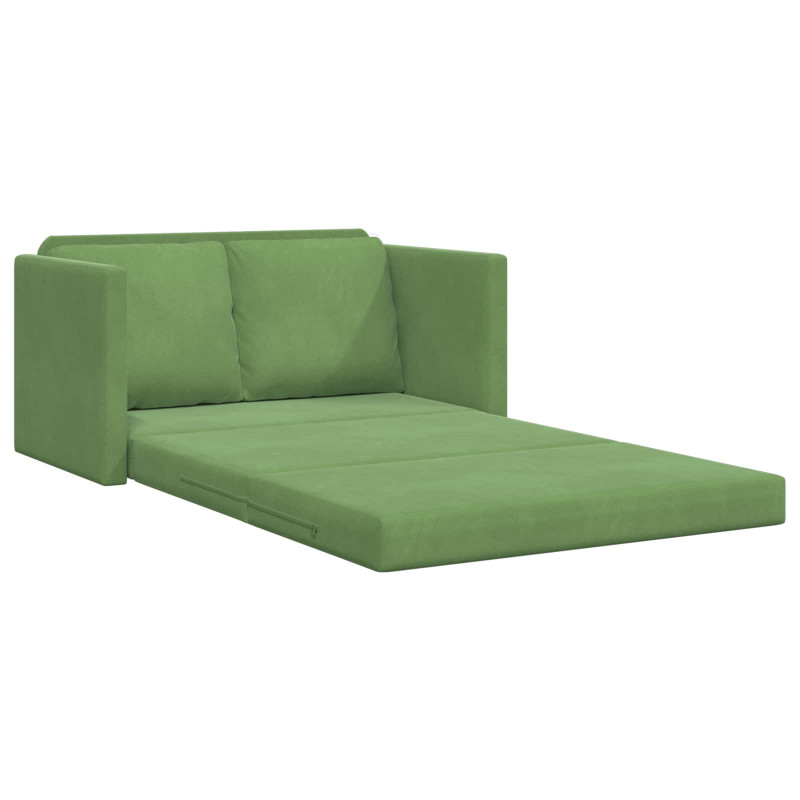 Sofa Bed Jasnozielony 204 x 122 x 60 cm Aksamit
