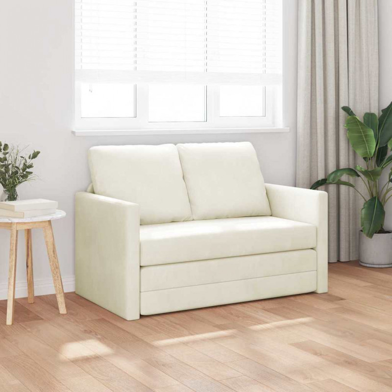 Sofa Bed 122cm Kremowy Aksamit