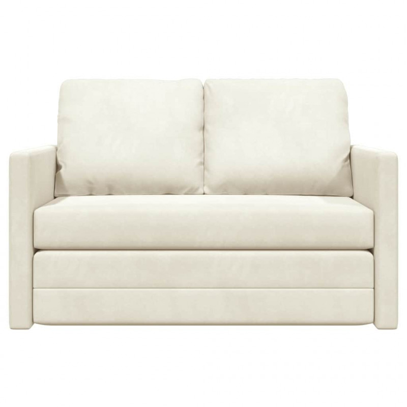 Sofa Bed 122cm Kremowy Aksamit