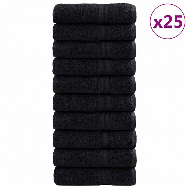 Ręcznik Gościnny SOLUND 25 pcs Czarny 70 x 140 cm 550 gsm