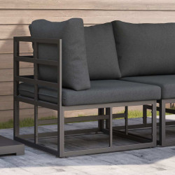 Meble Ogrodowe Czarny i antracyt 71,5 x 71,5 x71 cm Metal