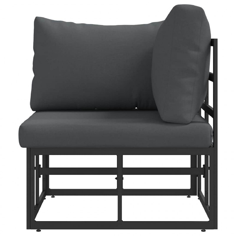 Meble Ogrodowe Czarny i antracyt 71,5 x 71,5 x71 cm Metal
