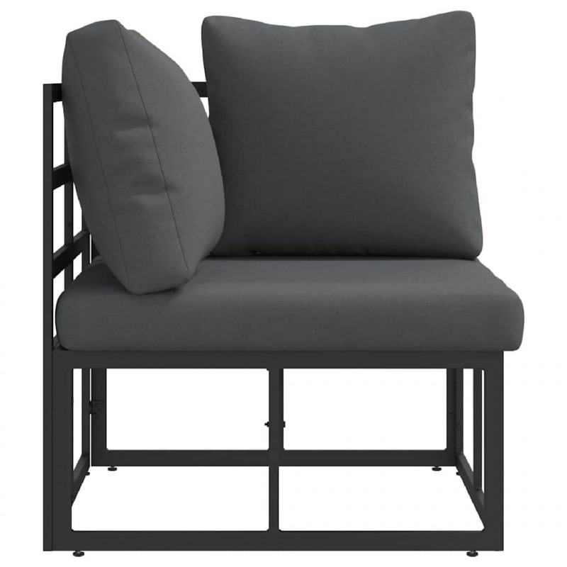 Meble Ogrodowe Czarny i antracyt 71,5 x 71,5 x71 cm Metal