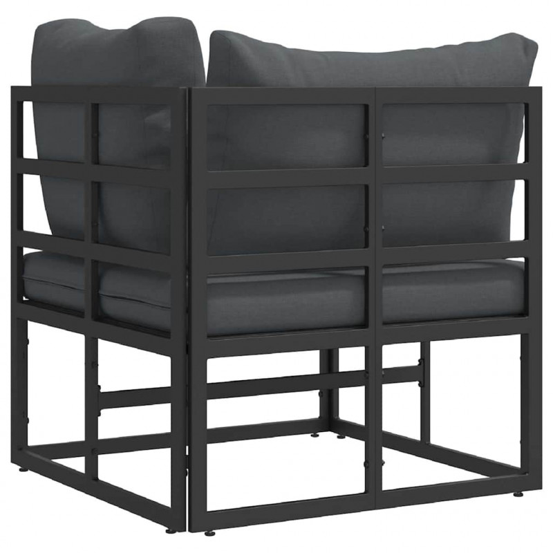 Meble Ogrodowe Czarny i antracyt 71,5 x 71,5 x71 cm Metal