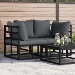 Meble Ogrodowe 2 Sztuka Czarny i antracyt 71,5 x 71,5 x71 cm