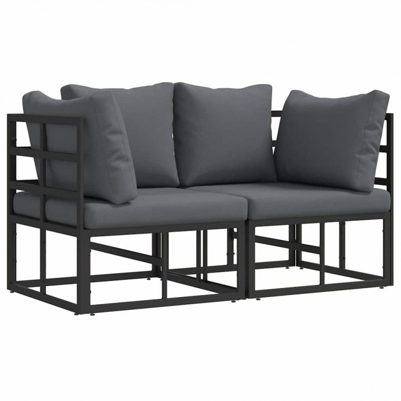 Meble Ogrodowe 2 Sztuka Czarny i antracyt 71,5 x 71,5 x71 cm