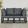 Meble Ogrodowe 2 Sztuka Czarny i antracyt 71,5 x 71,5 x71 cm
