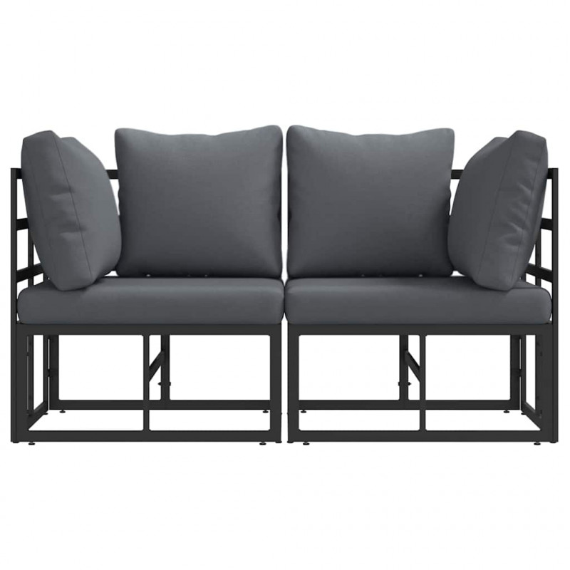 Meble Ogrodowe 2 Sztuka Czarny i antracyt 71,5 x 71,5 x71 cm