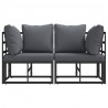 Meble Ogrodowe 2 Sztuka Czarny i antracyt 71,5 x 71,5 x71 cm