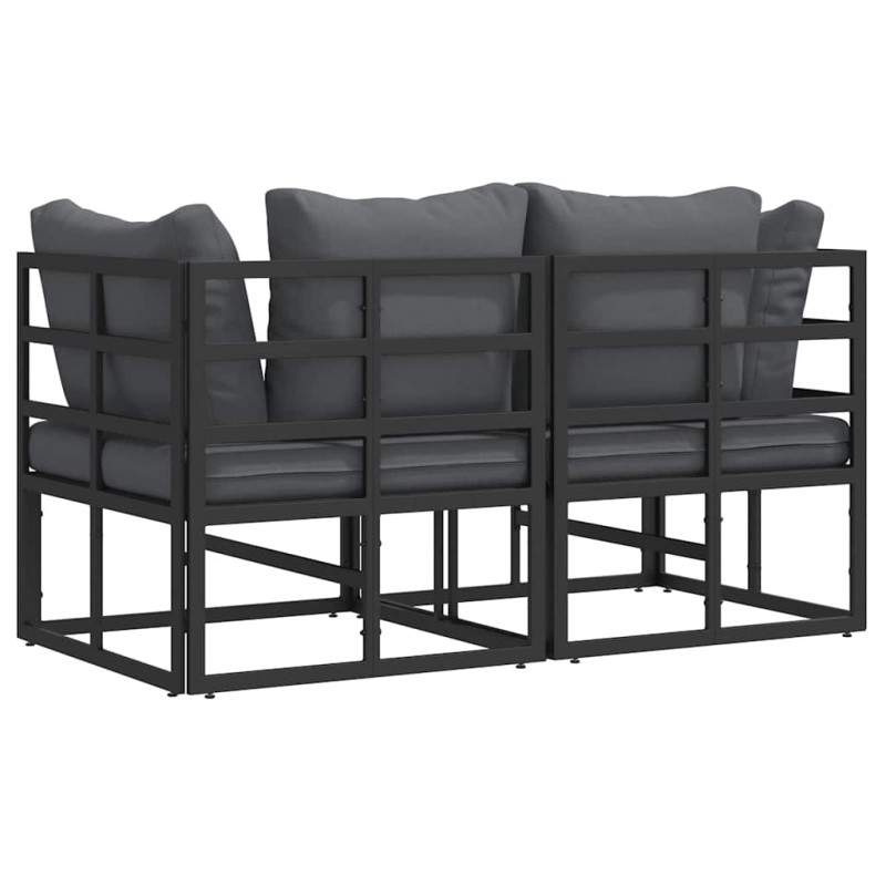 Meble Ogrodowe 2 Sztuka Czarny i antracyt 71,5 x 71,5 x71 cm
