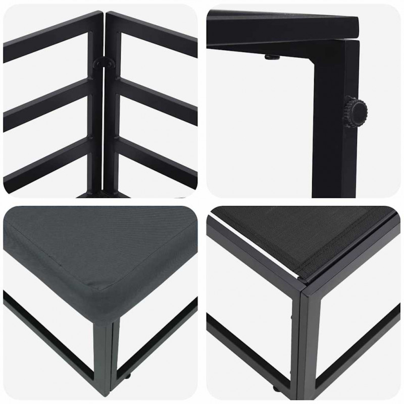 Meble Ogrodowe 2 Sztuka Czarny i antracyt 71,5 x 71,5 x71 cm