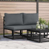 Meble Ogrodowe 2 Sztuka Czarny i antracyt 70 x 71,5 x 71 cm