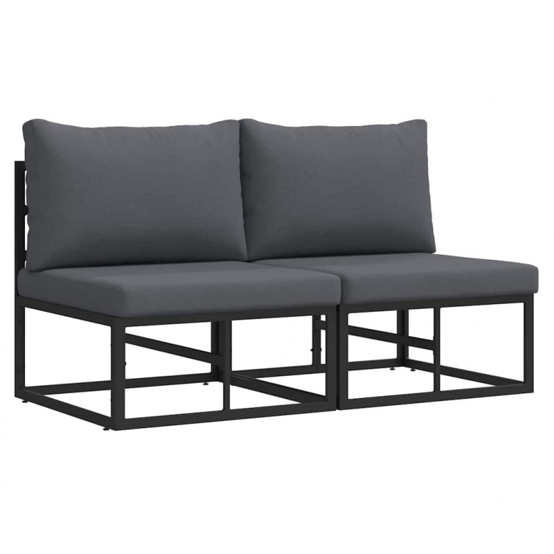 Meble Ogrodowe 2 Sztuka Czarny i antracyt 70 x 71,5 x 71 cm