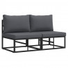 Meble Ogrodowe 2 Sztuka Czarny i antracyt 70 x 71,5 x 71 cm