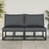 Meble Ogrodowe 2 Sztuka Czarny i antracyt 70 x 71,5 x 71 cm