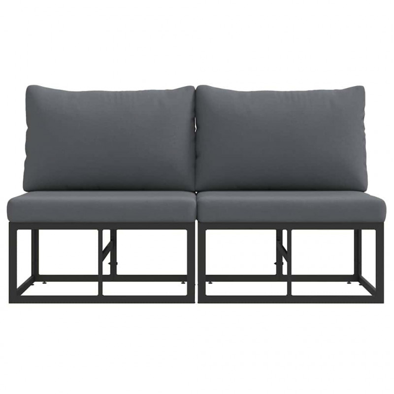 Meble Ogrodowe 2 Sztuka Czarny i antracyt 70 x 71,5 x 71 cm