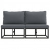 Meble Ogrodowe 2 Sztuka Czarny i antracyt 70 x 71,5 x 71 cm