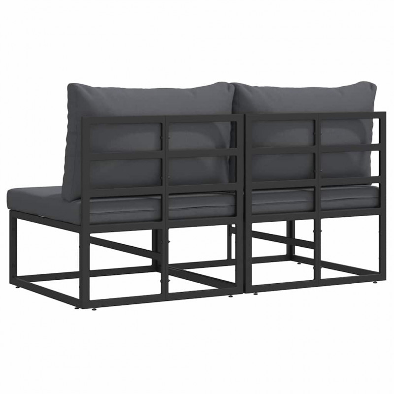 Meble Ogrodowe 2 Sztuka Czarny i antracyt 70 x 71,5 x 71 cm