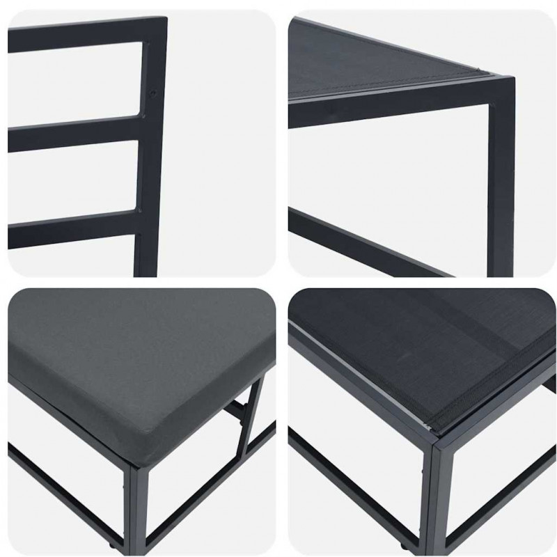 Meble Ogrodowe 2 Sztuka Czarny i antracyt 70 x 71,5 x 71 cm