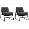 Meble ogrodowe z poduszką 2 pcs Czarny 60,5 x 81 x 71 cm