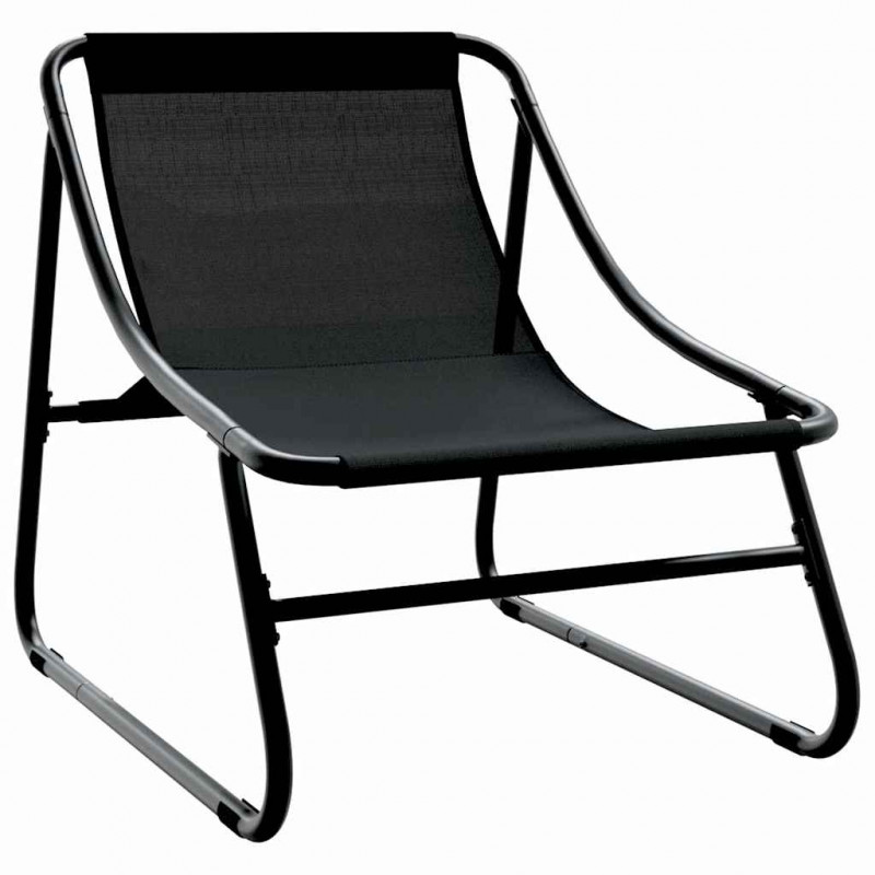 Meble ogrodowe z poduszką 2 pcs Czarny 60,5 x 81 x 71 cm