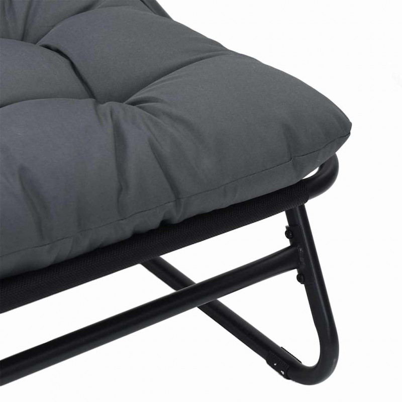 Meble ogrodowe z poduszką 2 pcs Czarny 60,5 x 81 x 71 cm
