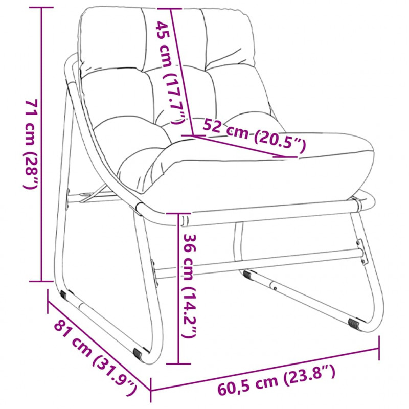 Meble ogrodowe z poduszką 2 pcs Czarny 60,5 x 81 x 71 cm