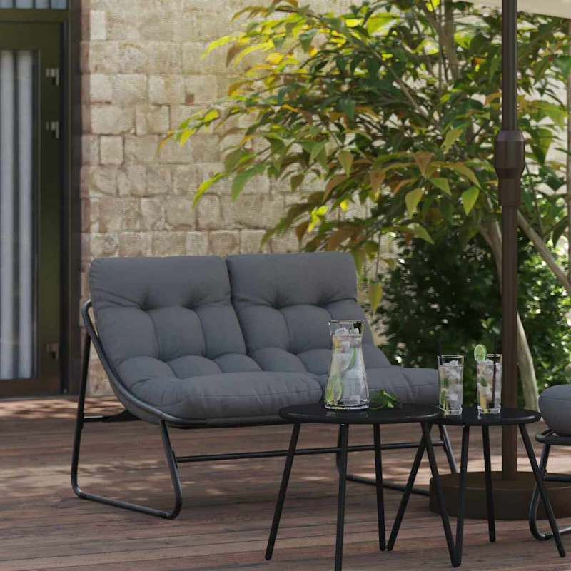 Meble ogrodowe Czarny 110 x 81 x 71 cm Stal malowana proszkowo