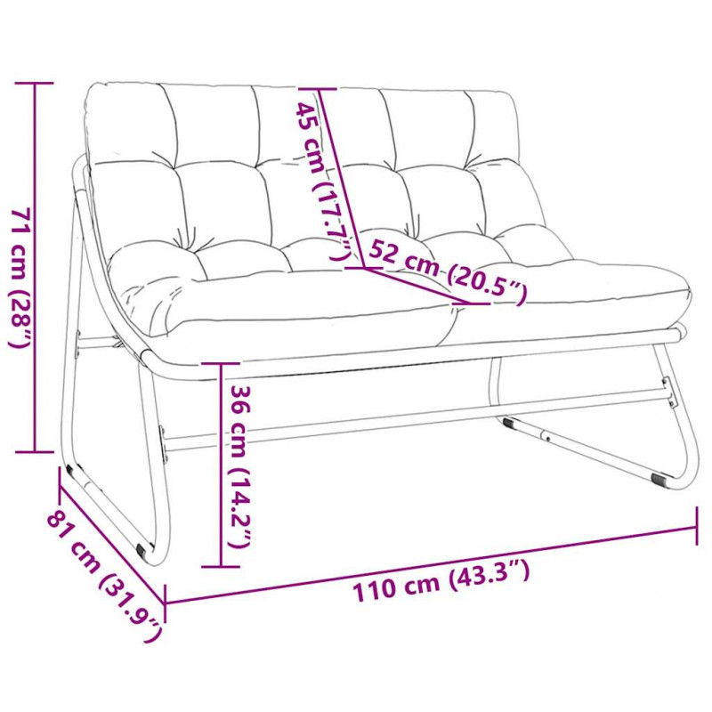 Meble ogrodowe Czarny 110 x 81 x 71 cm Stal malowana proszkowo