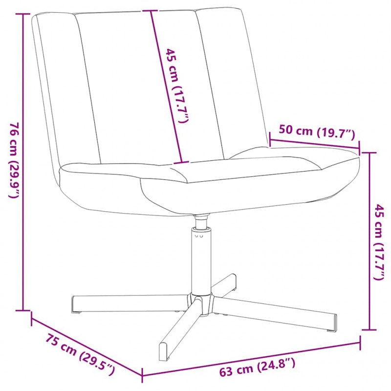 Fotel obrotowy Jasnoszary 63 x 75 x 76 cm Owczy Skór