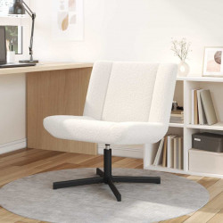 Fotel obrotowy Kremowy 63 x 75 x 76 cm Owczy Skór