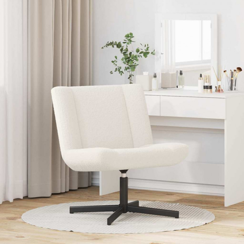 Fotel obrotowy Kremowy 63 x 75 x 76 cm Owczy Skór