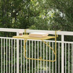 Stół Wiszący na Balkon złoty 60 x 39 x 65 cm Stal